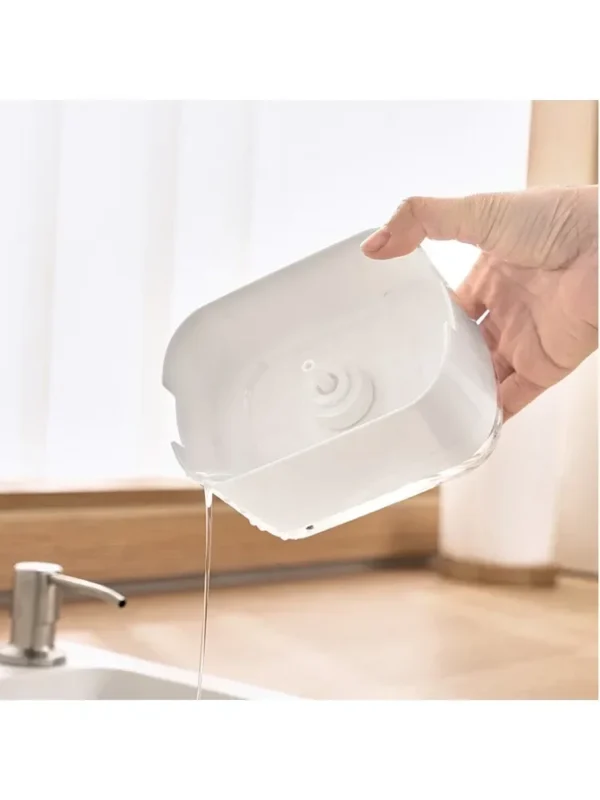 Soap Dispenser Box Press Dispenser Scrubbing Liquid Container Kitchen Bathroom Automatic Detergent Foam Box with Sponge Holder - Image 5