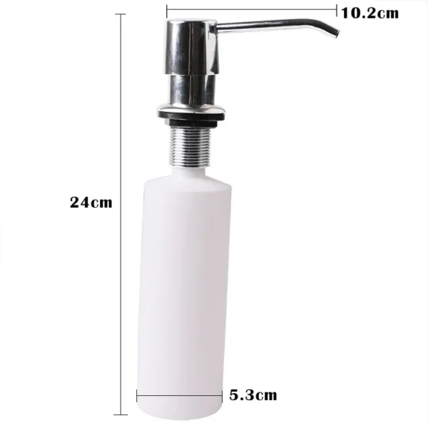 Sink Soap Dispenser Built-in Design Liquid Bottle Kitchen Stainless Steel Convenience Tools Head Hand Press Dispenser Bottle - Image 6