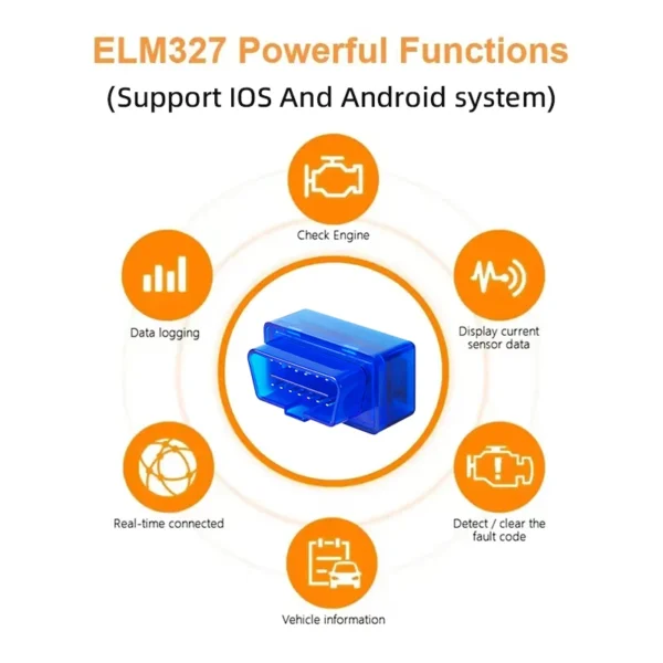 Mini ELM327 V2.1 OBD2 Scanner Code Reader Bluetooth Car Diagnostic Tool For Android /IOS Automotive Fault Detector - Image 4