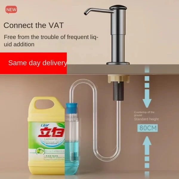 Kitchen sink soap dispenser soap dispenser extension tube detergent detergent presser Dish basin pressure extractor - Image 2