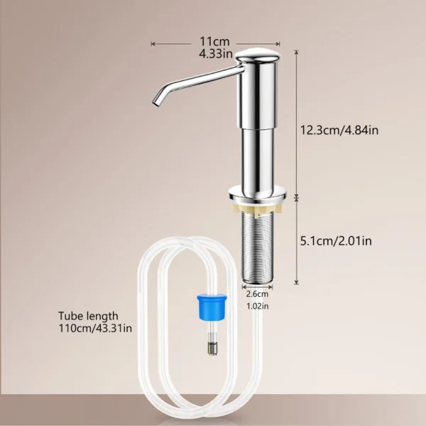 Kitchen Sink Liquid Soap Dispenser Pump With Extension Tube Liquid Soap Dispenser Sink Mount Hand Pressure Soap Dispenser - Image 6