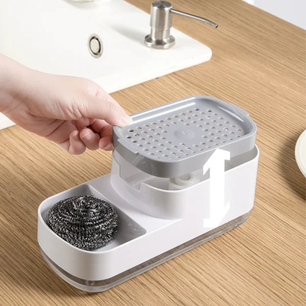 Soap Dispenser Bottle Automatic Liquid Soap Dispenser Kitchen Bath Accessories Sponge Brush Storage Box Manual Soap Dispenser - Image 3