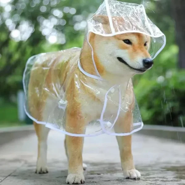 Pet Dog Puppy Transparent Rainwear Raincoat Pet Hooded Waterproof Jacket Clothes Soft PVC Small Dogs Raincoat Puppy Rain Poncho - Image 2