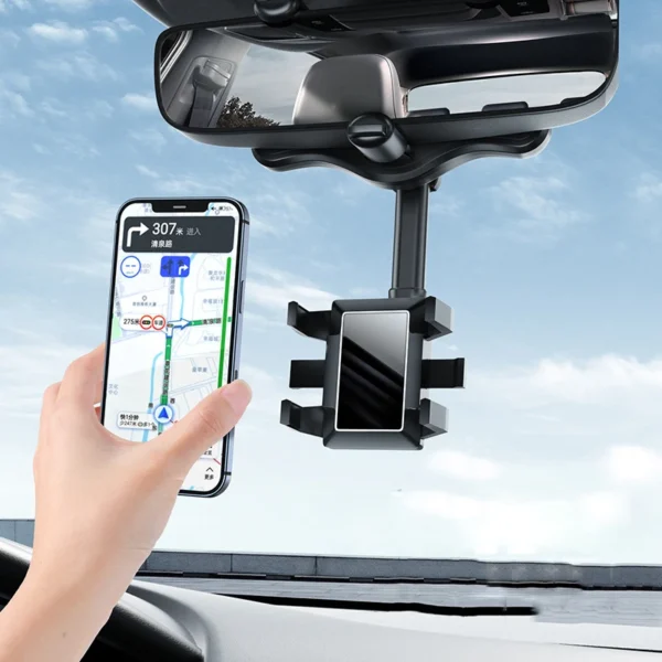 Universal Clip Rotatable and Retractable Car Phone Holder Rearview Mirror Driving Recorder Bracket DVR/GPS Mobile Phone Support - Image 4