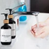 Black Soap Dispenser Set Kitchen Hands and Dish Soap Pump Dispenser Bathroom Hand Soap Bottle with Waterproof Label Sticker - Image 3