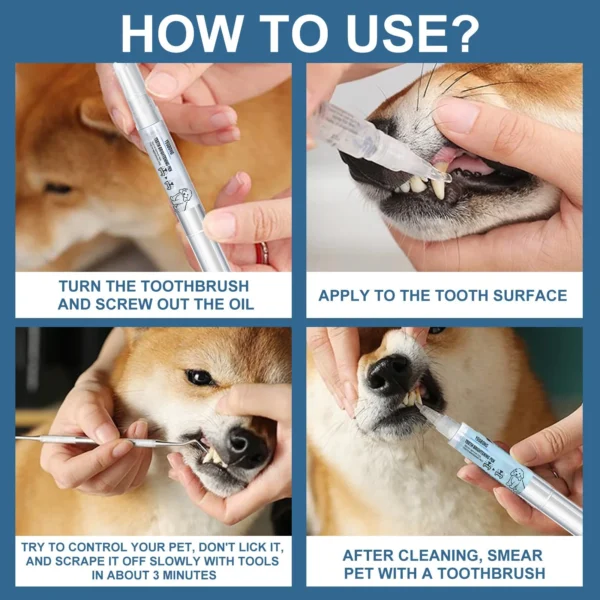 Pets Teeth Cleaning Tools Pet Beauty Toothbrush Clean Kit Tartar Remover Teeth Stones Scraper Dogs Tooth Stains Cleaning Pen - Image 4