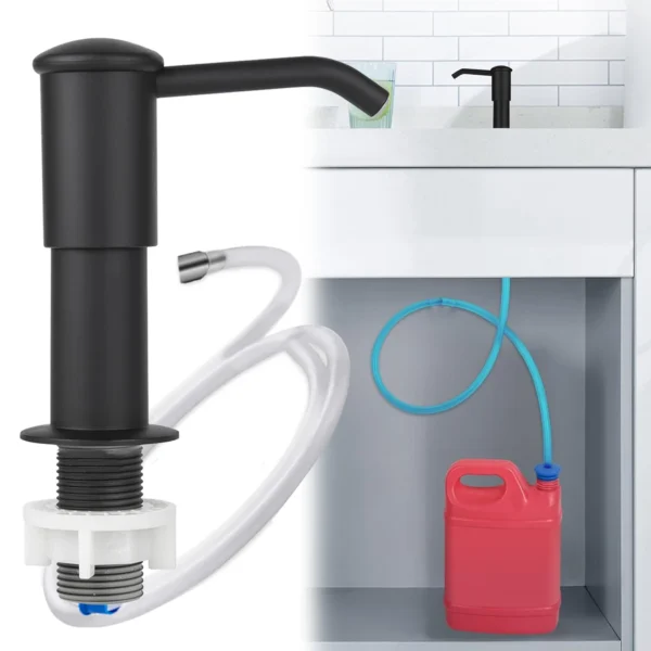 Kitchen Sink Soap Dispenser Upgraded Extended Tube Pump Dispenser Sink Countertop installation for Detergent and Hand Sanitizer