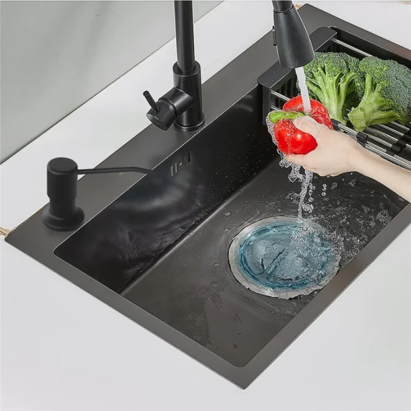 Useful Kitchen Sink Liquid Soap Dispenser With Soft Tube Stainless Steel Pump Household Manual Tools - Image 3