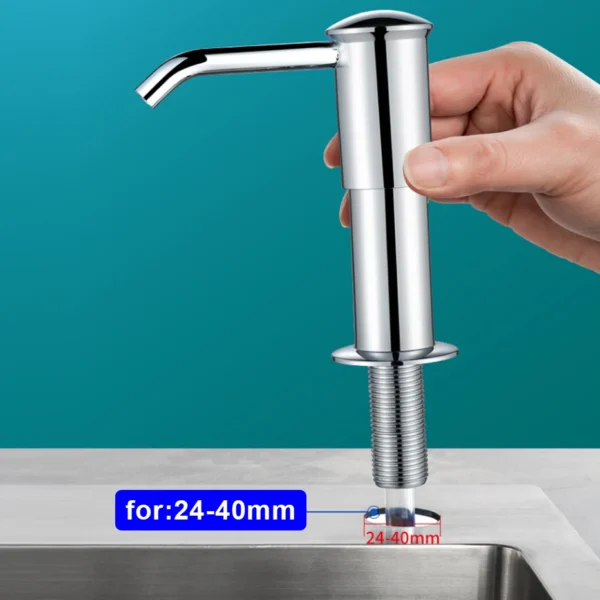 Kitchen Sink Soap Dispenser Upgraded Extended Tube Pump Dispenser Sink Countertop installation for Detergent and Hand Sanitizer - Image 5