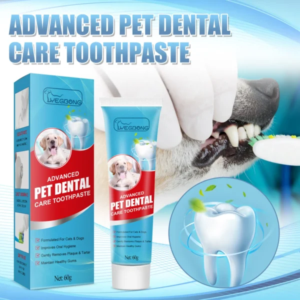 60g Cat Dog Pet Toothpaste Fresh Breath Edible Remove Bad Breath Tartar Dental Calculus For Dogs Cats Pet Dental Care Supplies