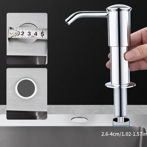 Kitchen Sink Liquid Soap Dispenser Pump With Extension Tube Liquid Soap Dispenser Sink Mount Hand Pressure Soap Dispenser - Image 4