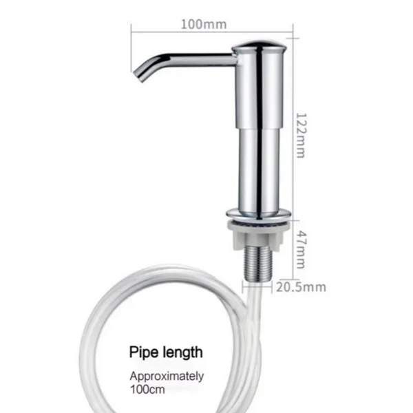 Kitchen Sink Soap Dispenser With Extension Tube Extended Design Spill Prevention Large Flow Kitchen Hand Press Dispenser Soap - Image 4