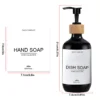 Black Soap Dispenser Set Kitchen Hands and Dish Soap Pump Dispenser Bathroom Hand Soap Bottle with Waterproof Label Sticker - Image 6