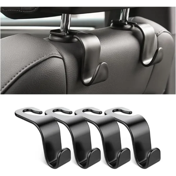 4Pack Car Seat Headrest Hook Auto Seat Hanger Storage Universal Vehicle Backseat Hanging Hook Automotive Interior Accessories