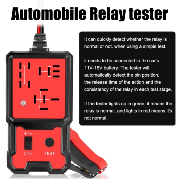 Car Relay Tester Voltage Tester Universal 12V Car Battery Checker Automotive Electronic Relay Tester LED Indicator Light - Image 6