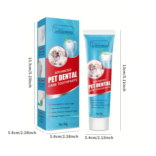 60g Cat Dog Pet Toothpaste Fresh Breath Edible Remove Bad Breath Tartar Dental Calculus For Dogs Cats Pet Dental Care Supplies - Image 2