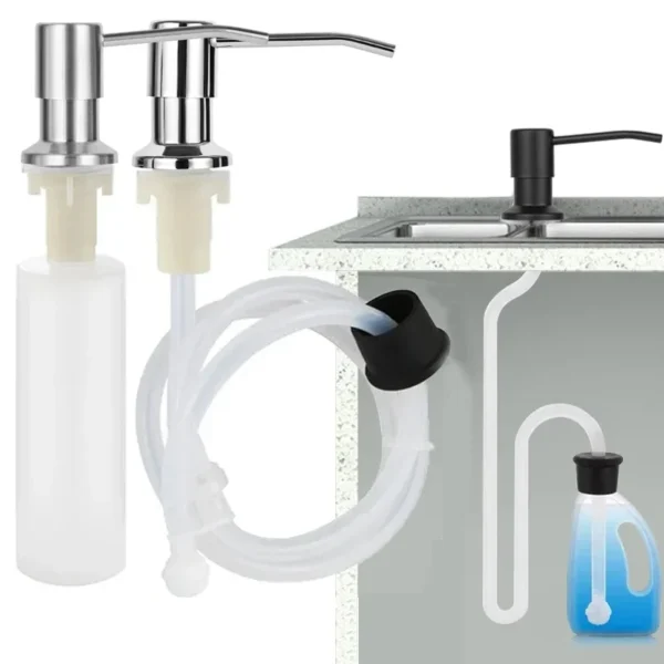 Soap Dispenser for Kitchen Sink, Kichen Sink Soap Dispenser,Extension Tube kit, Under Sink Soap Dispenser Pump, No Need More Ref