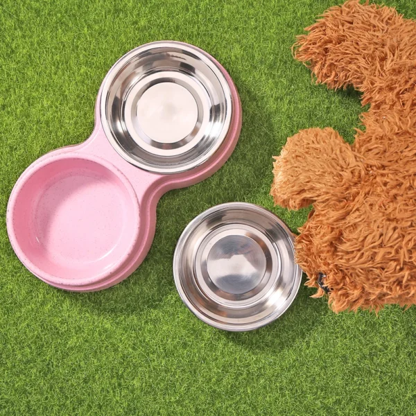 Double Pet Food Bowl Dogs Cats Feeding Drinkware Dish Feeder Cat Puppy Drinking Water Feeding Dog Accessories Feeding Supplies - Image 5