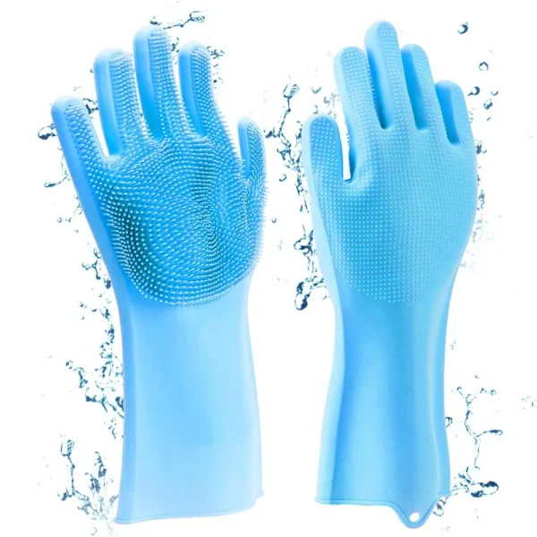 Pet Grooming Cleaning Gloves Dog Cat Bathing Shampoo Glove Scrubber Magic Dishwashing Cleanner Sponge Silicon Hair Removal Glove - Image 2