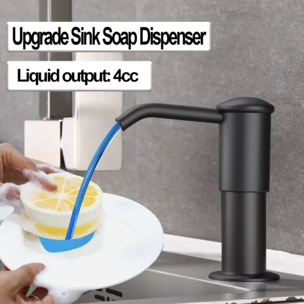 Kitchen Sink Soap Dispenser Upgraded Extended Tube Pump Dispenser Sink Countertop installation for Detergent and Hand Sanitizer - Image 2