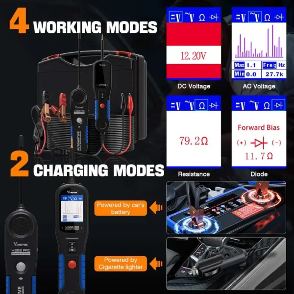 VDIAGTOOL V200 Pro Automotive Power Circuit Probe Tester Breaker Finder Tool ,12/24V Electrical Open Short Circuit Finder - Image 4