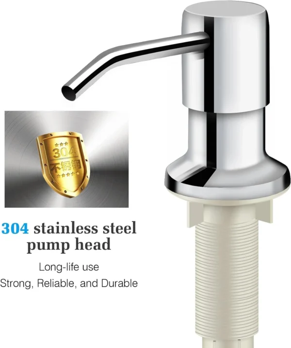 Useful Kitchen Sink Liquid Soap Dispenser With Soft Tube Stainless Steel Pump Household Manual Tools - Image 6