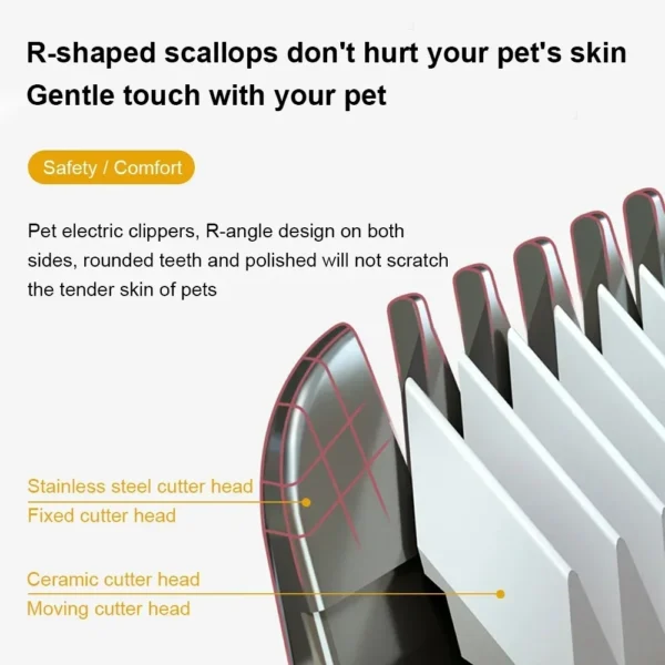 Dog Professional Hair Clipper Electrical Grooming Trimmer for Pets USB Rechargeable Cat Shaver Animals Haircut Machine - Image 4