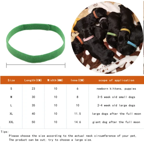 12 Pcs Puppy Whelping Collars Newborn Pet Collars Double-Sided Adjustable Id Bands Puppy 2024 New Home And Household Products - Image 3