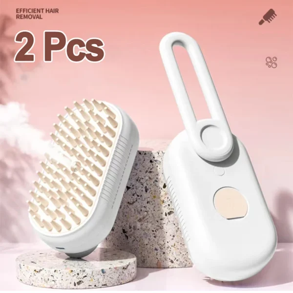 2Pcs Steam Brush for Cats Soft Electric Water Jet Pet Comb Silicone Hair Remover Dog Brush Pet Grooming Supplies Products Home