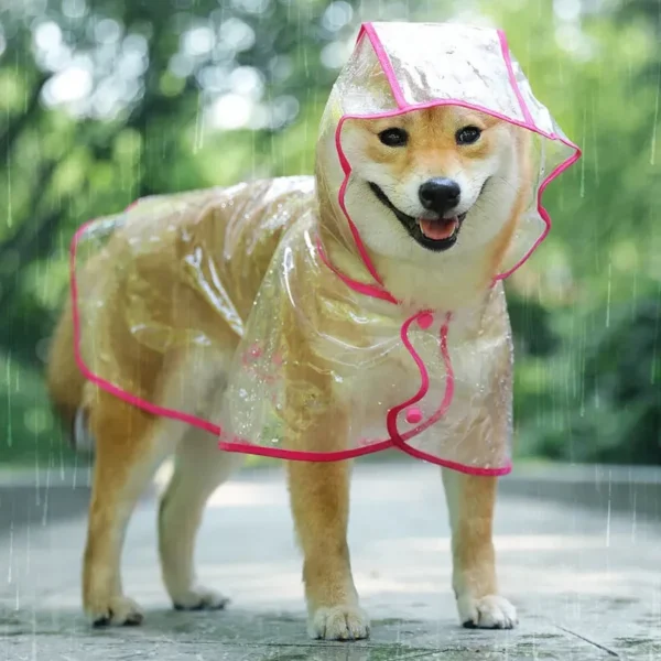 Pet Dog Puppy Transparent Rainwear Raincoat Pet Hooded Waterproof Jacket Clothes Soft PVC Small Dogs Raincoat Puppy Rain Poncho - Image 3