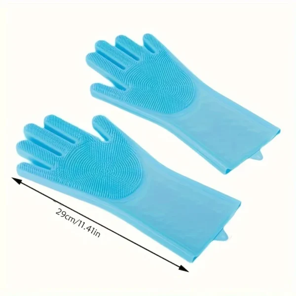 Pet Grooming Cleaning Gloves Dog Cat Bathing Shampoo Glove Scrubber Magic Dishwashing Cleanner Sponge Silicon Hair Removal Glove - Image 2