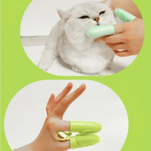 Pet Toothbrush 1PC Double Finger Cats and Dogs Universal Silicone Oral Cleaning Finger Set Teeth Hair Brush Pet Product - Image 6