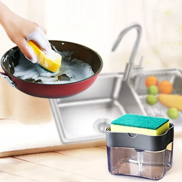 Kitchen Detergent Press Portable Soap Dispenser Pak Clean Cloth Dishwashing Pot Soap Dispenser Cleaning Tool - Image 2