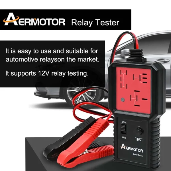 Aermotor 12V Car Relay Tester Electronic Automotive Relay Detector Auto Battery Checker Alternator Analyzer Diagnostic Tool ﻿