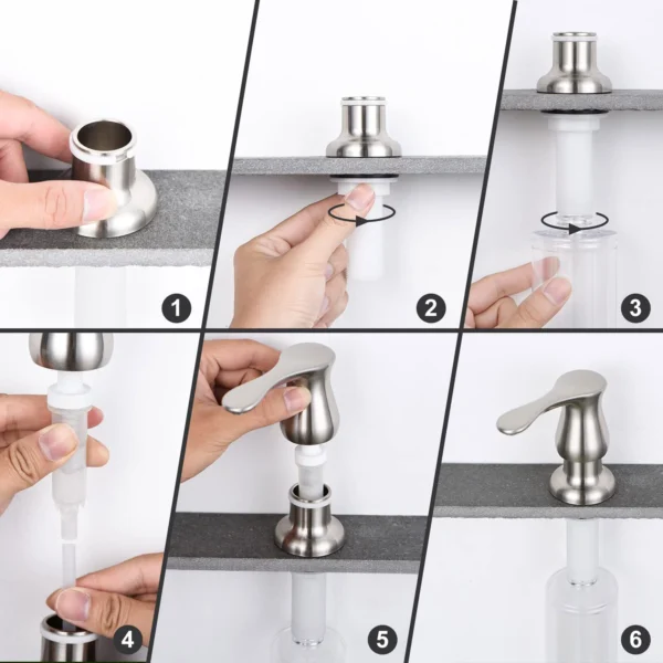 Efficient 500ml Press-Type Sink Soap Dispenser Durable ABS Construction Easy-Press Design Kitchen and Bathroom Accessory - Image 3