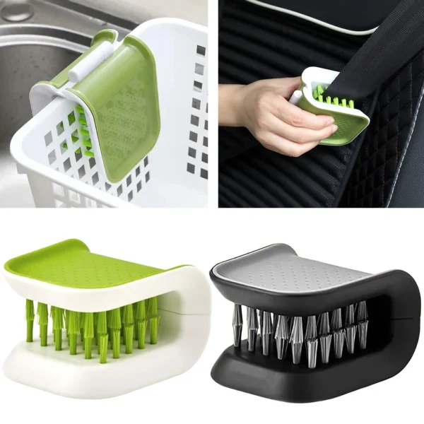 Automotive Safe Belt Washing Tool Double Sided U Type Foldable Car Interior Openable Cleaning Brush U Shape Kitchen Washing Tool