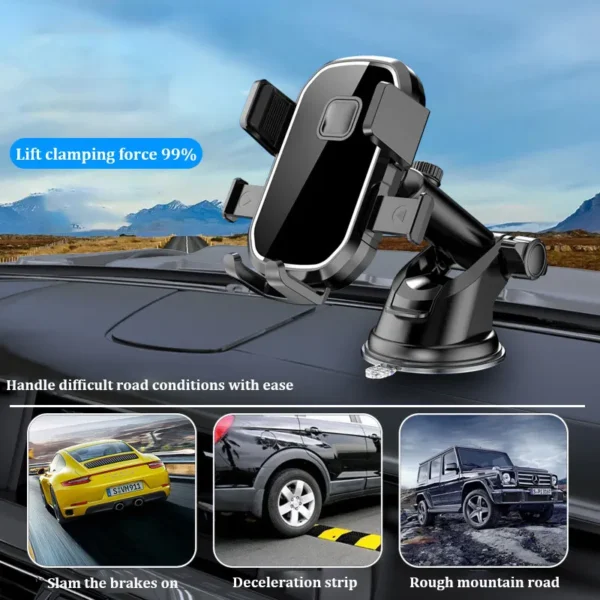 Car navigation holder retractable buckle gravity support center console car windshield multi-functional mobile phone holder - Image 3