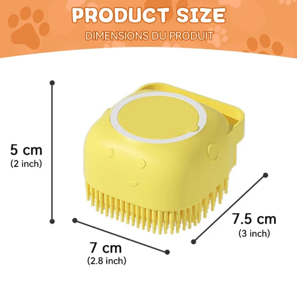 Dog Bathing Brush Pet Massage Brush Shampoo Dispenser Soft Silicone Brush Rubber Bristle for Dogs and Cats Shower Grooming Tool - Image 2