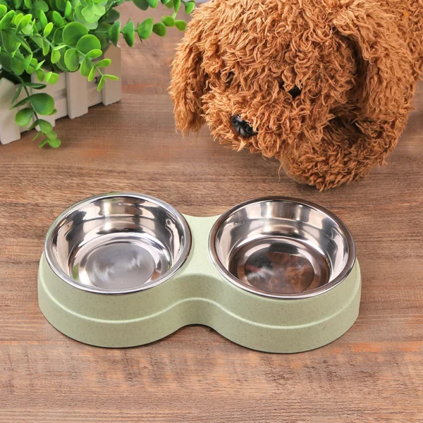 Double Pet Food Bowl Dogs Cats Feeding Drinkware Dish Feeder Cat Puppy Drinking Water Feeding Dog Accessories Feeding Supplies - Image 4