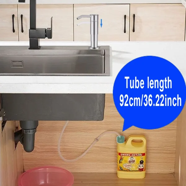 Kitchen Sink Soap Dispenser Upgraded Extended Tube Pump Dispenser Sink Countertop installation for Detergent and Hand Sanitizer - Image 2