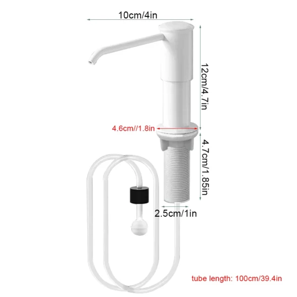 Kitchen Counrtertop Dishes Dispenser with Extention Tube Hand Press Soap Liquid Pump Plastic Soap Dispenser for Kitchen Sink - Image 2